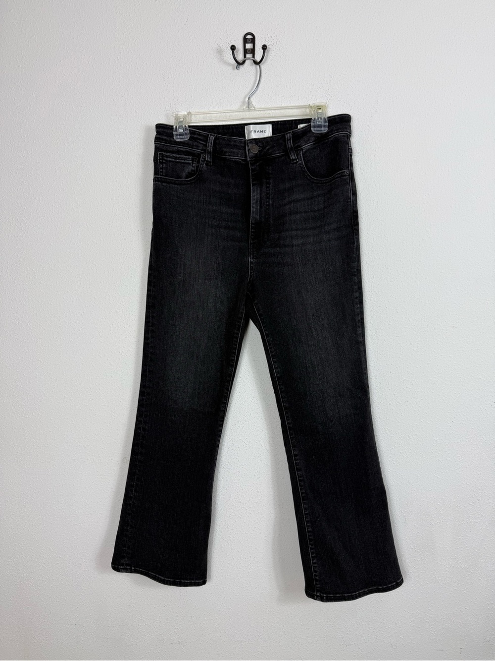 FRAME Denim The Reboot Crop Black High Waist Jean Sz 30
